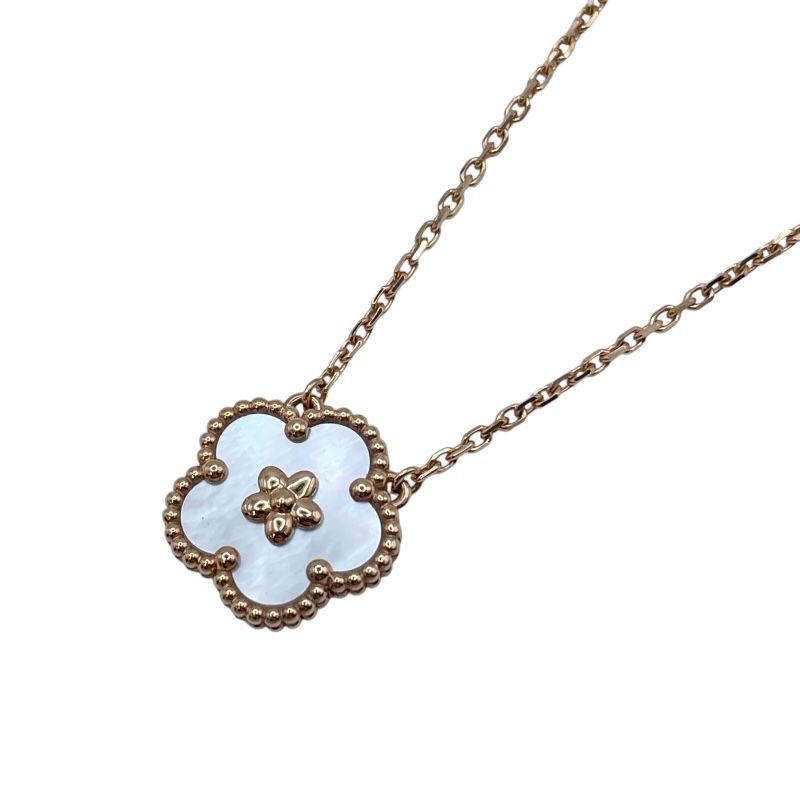 ヴァンクリーフ＆アーペル Van Cleef - Arpels ラッキースプリングプラムブロッサムネックレス ピンクゴールド|ホワイトシェル K 18 PG マザー オブ パール ジュエリー