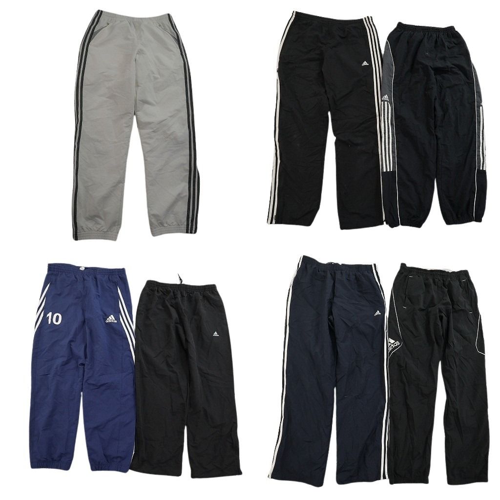 古着卸 まとめ売り アディダス adidas ウインドブレーカー パンツ セット メンズ M トラックパンツ ブラック 古着 ND 3502