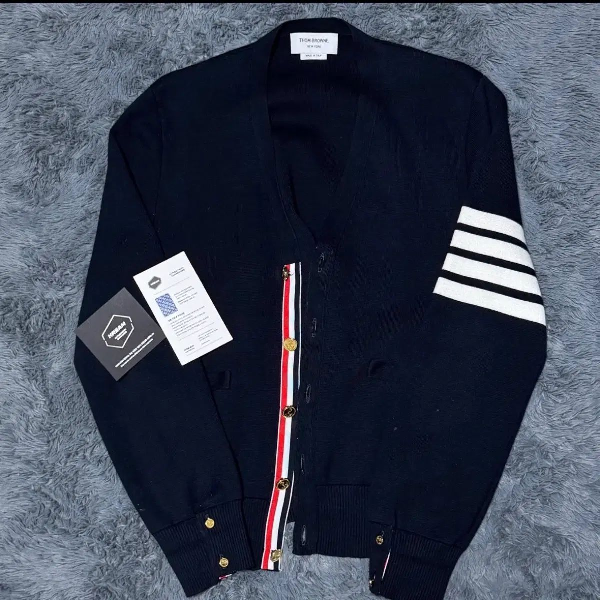 ほぼ |3 トム ブラウン ミラノステッチ ゴールド金具 カーディガン