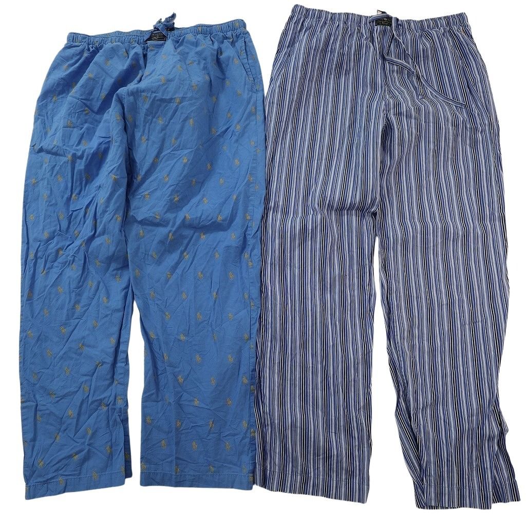 古着卸 まとめ売り ラルフローレン パジャマパンツ セット メンズ L |XL チェック カモ柄 ストライプ 古着 ND 3580