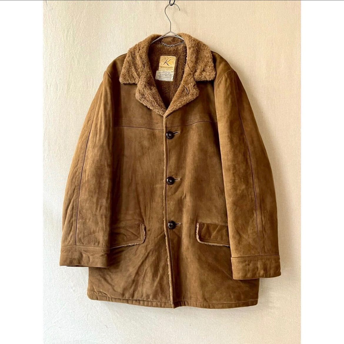 USA製 60s Vintage スエード ジャケット / ブラウン レザー ボア