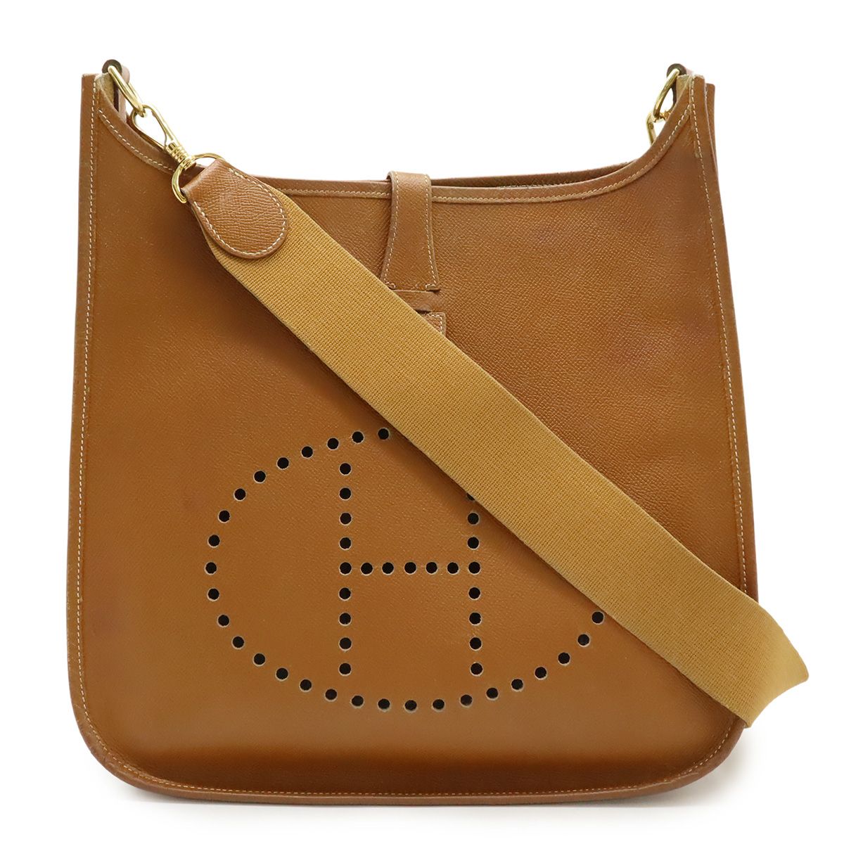 HERMES エルメス エヴリン エブリンI エブリン1 GM ショルダーバッグ ヴォーエプソン レザー ゴールド ライトブラウン ゴールド金具 □C刻印