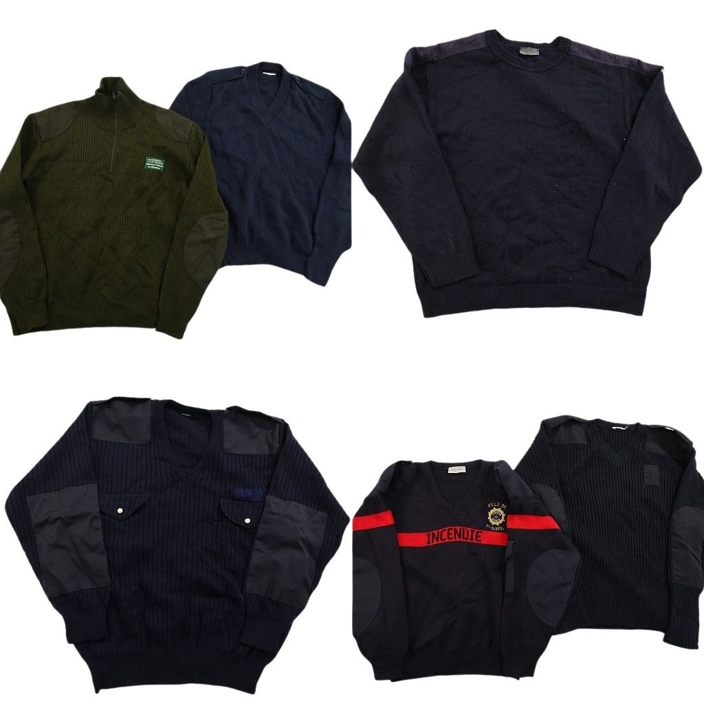 古着卸 まとめ売り 実物 民間MIX コマンドセーター セット メンズ 2 XL ハーフジップ ライン Vネック 古着 ND 3613