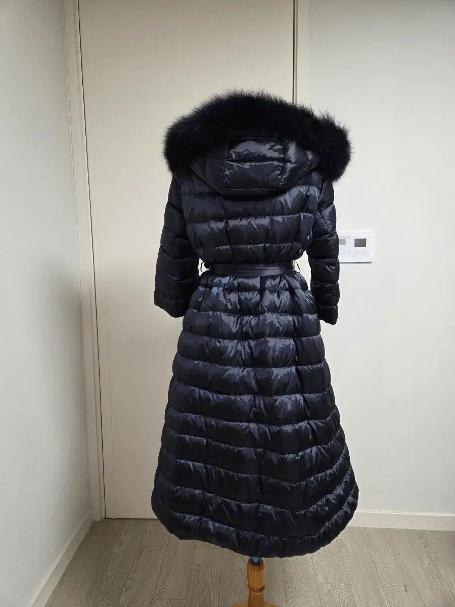 MAX MARA フード ファー ロング ダウン ネイビー