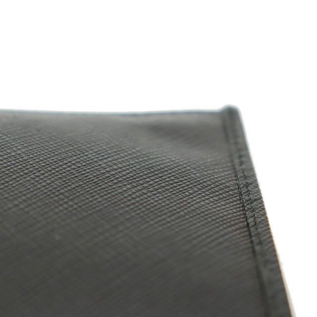 プラダ PRADA ロゴ刻印 サフィアーノ レザー 二つ折り 長財布 黒