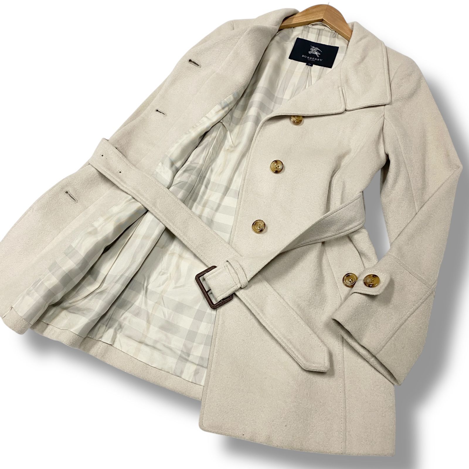 新品同様✨　バーバリー　ロンドン　トレンチコート　ノバチェック　アンゴラ　ウール 良品 BURBERRY LONDON バーバリー ロンドン アンゴラ トレンチコート