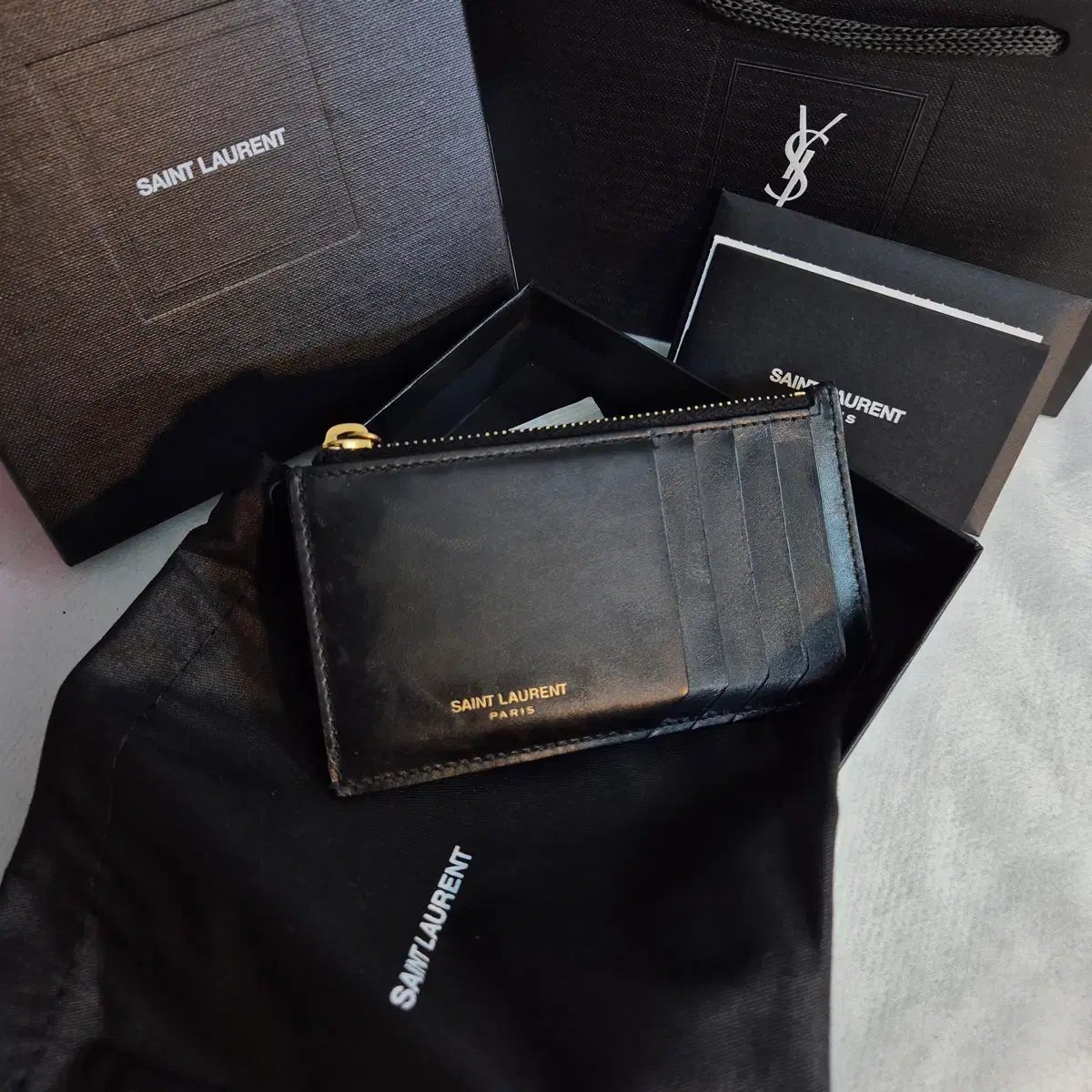 Saint Laurent サンローラン ジッパー カードウォレット フルセット