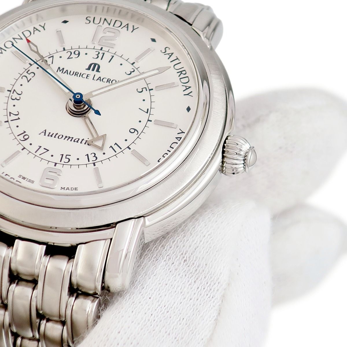  モーリスラクロア 腕時計 MP6328 SS002 19E 鑑定済み ブランド テーパードパンツ 自動巻き時計 腕時計(アナログ)