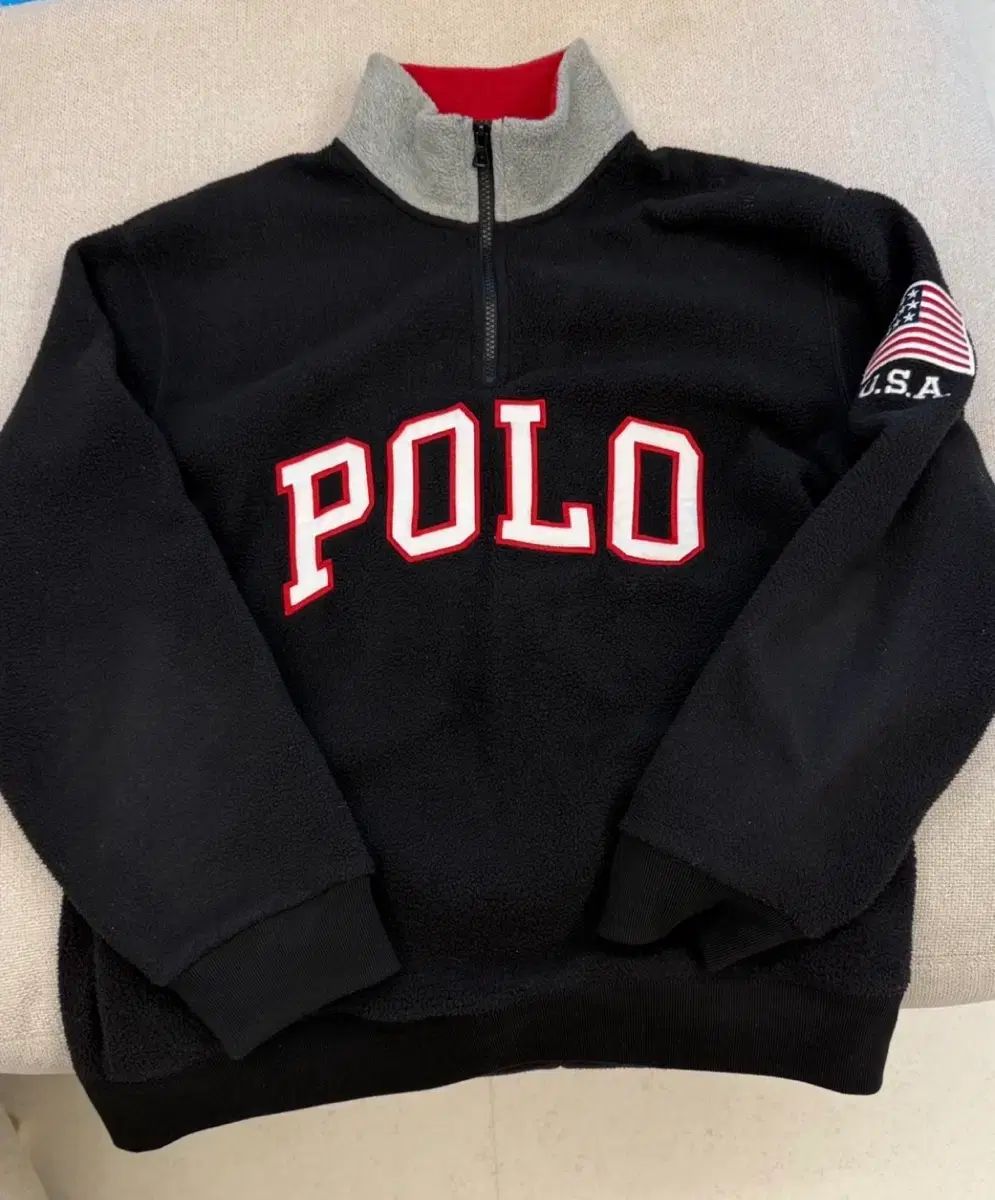 ポロラルフローレン フリース アノラック ハーフジップアップ ブラック ラージ
