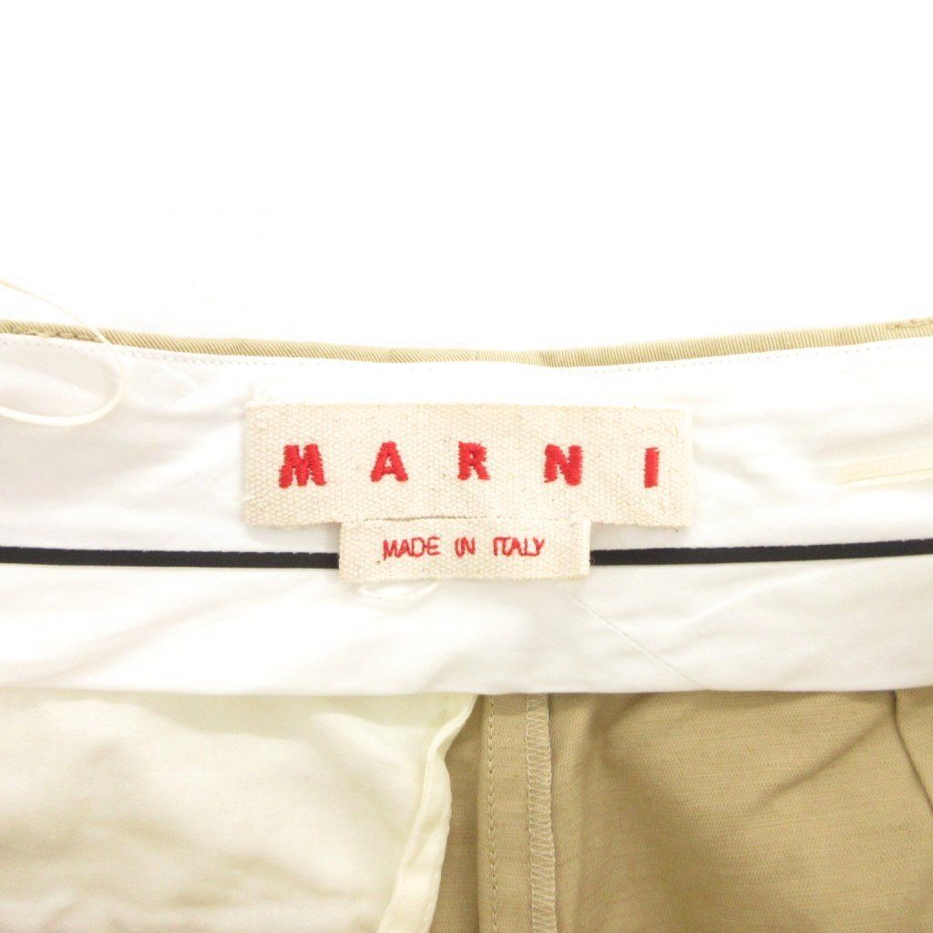 マルニ MARNI パンツ スラックス リネン混 センタープレス 36 ベージュ