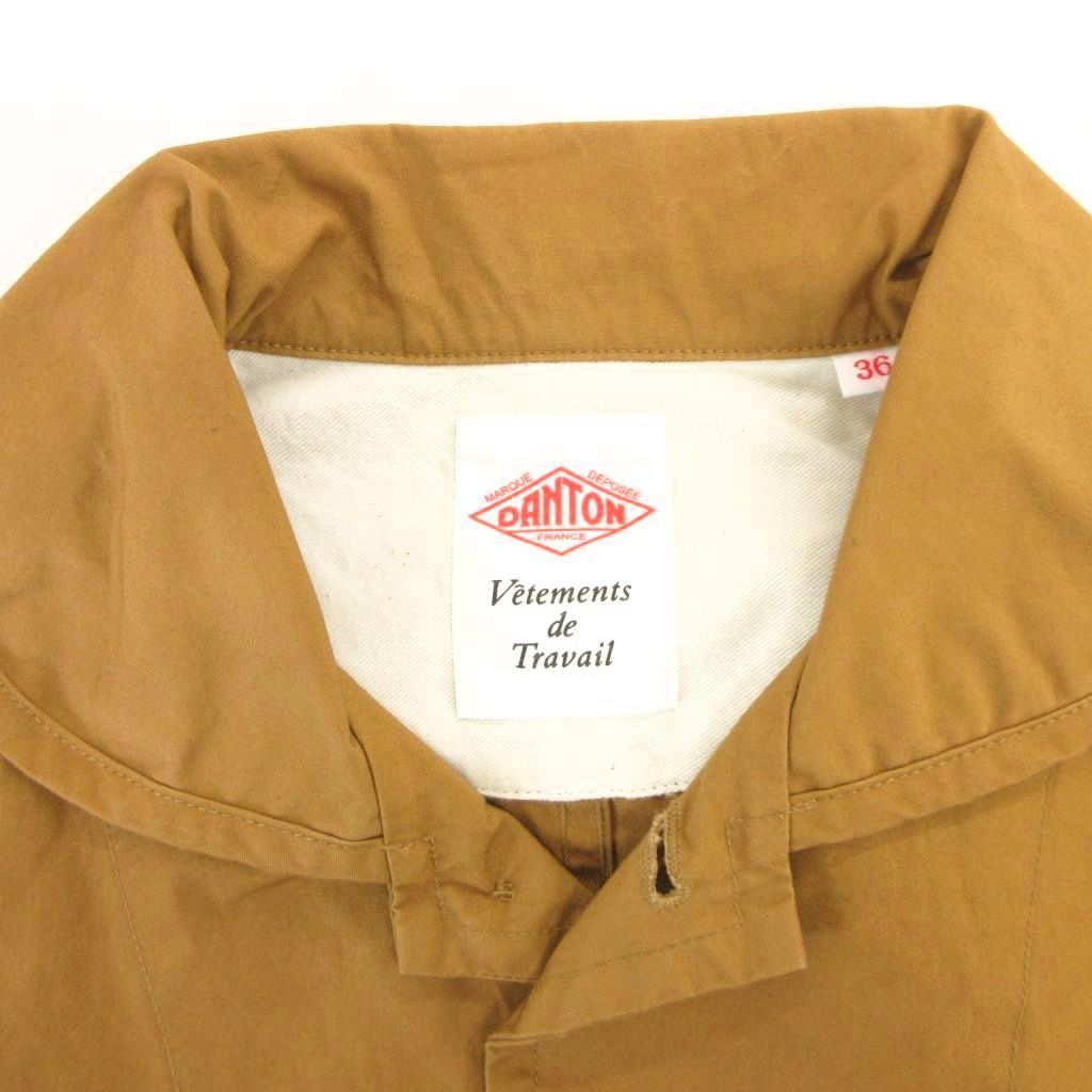ダントン DANTON 19SS シャツジャケット カバーオール 36 茶 ブラウン