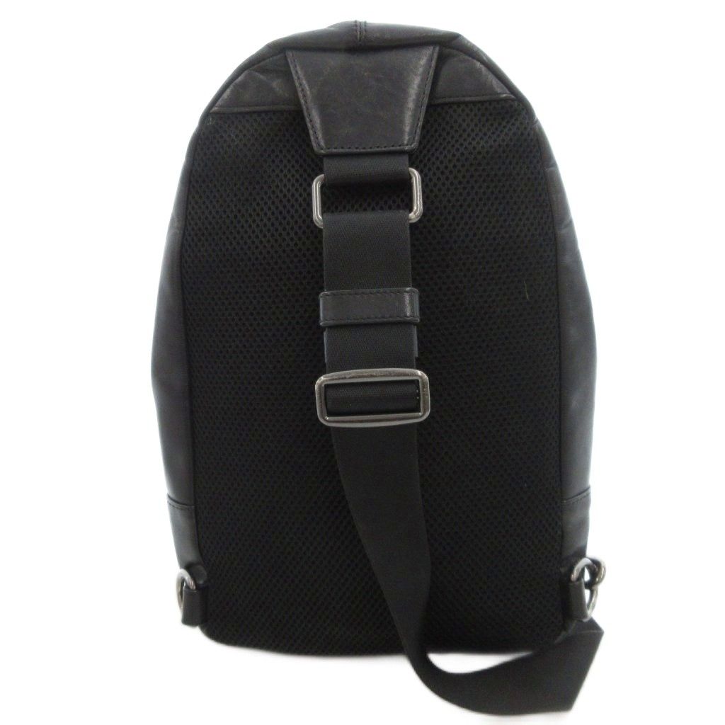 コーチ COACH ボディバッグ ショルダー レザー ロゴ 黒 ブラック