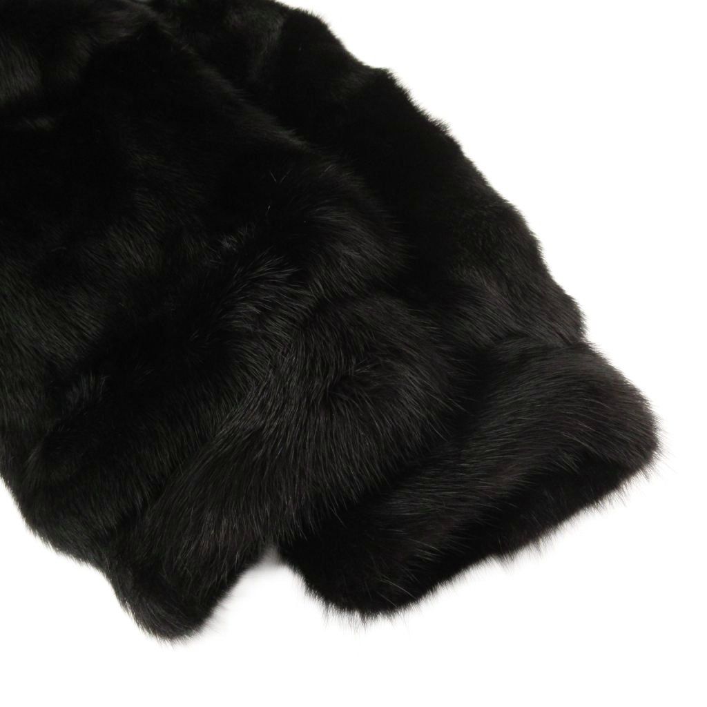  ノーブランド ファーコート 毛皮 ブラックミンク ミドル ハーフ丈 黒 |UO GY 11 毛皮 ファーコート ジャケット アウター