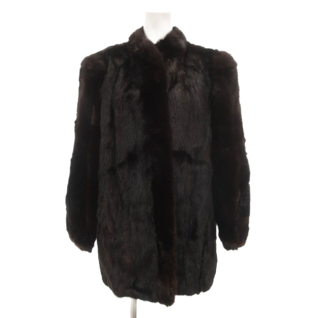 サガミンク SAGA MINK 銀サガ ファーコート 毛皮 ミンク ミドル ハーフ丈 ダークブラウン |UO GY 18