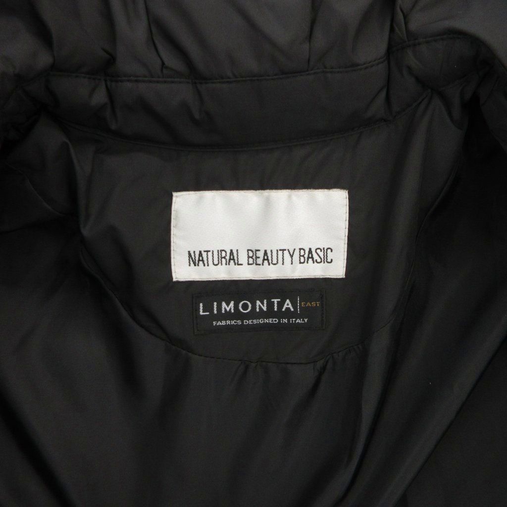  ナチュラルビューティーベーシック NATURAL BEAUTY BASIC ダウンコート M 黒 ブラック ボリュームカラー ロング |FF GY 18 ダウンジャケット ジャケット アウター