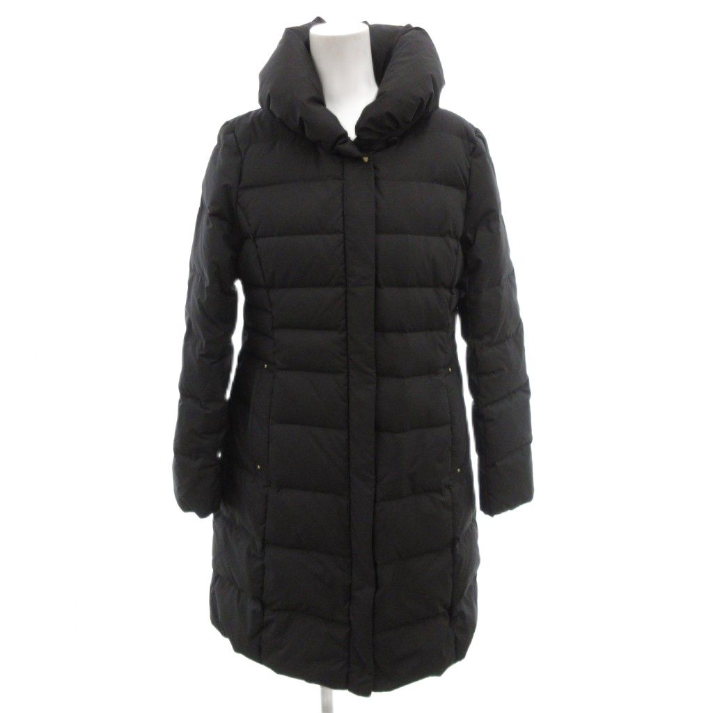 ナチュラルビューティーベーシック NATURAL BEAUTY BASIC ダウンコート M 黒 ブラック ボリュームカラー ロング |FF GY 18