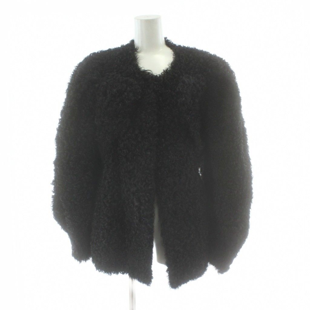 エンバ EMBA ファーコート ラム 毛皮 11 黒 ブラック ファーカルガン