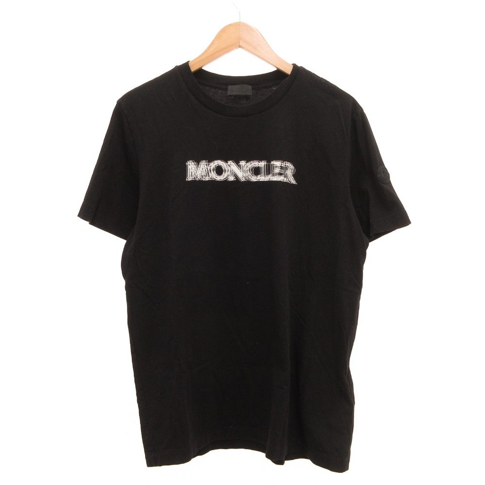 モンクレール MONCLER Tシャツ 半袖 ロゴ プリント L 黒 ブラック /JS