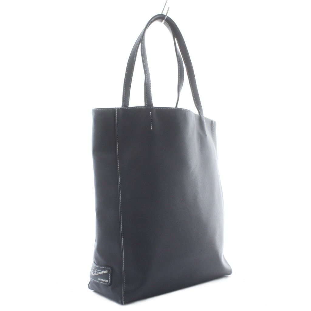 キタムラ Kitamura トートバッグ ハンド レザー ロゴ 紺 ネイビー /XZ