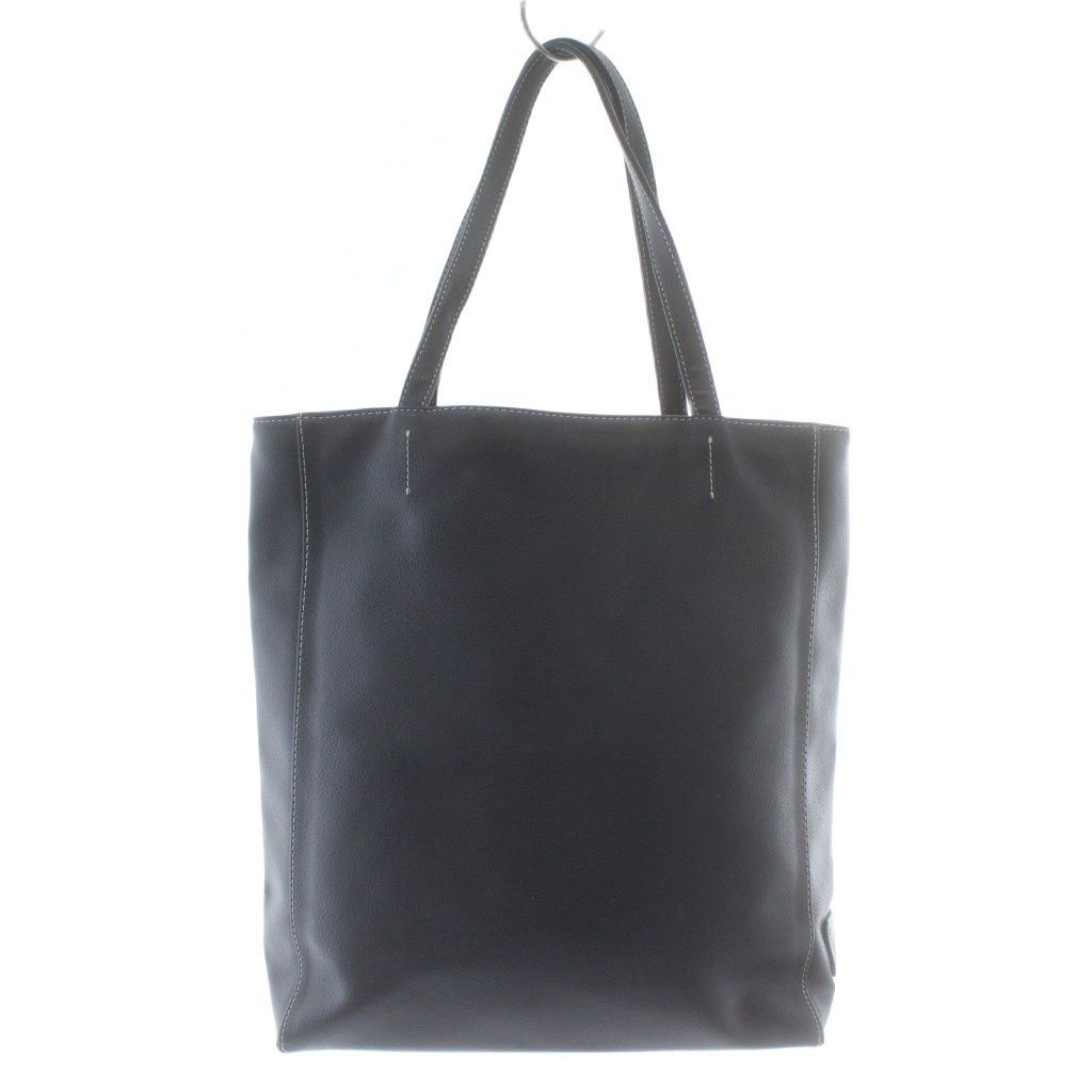 キタムラ Kitamura トートバッグ ハンド レザー ロゴ 紺 ネイビー /XZ