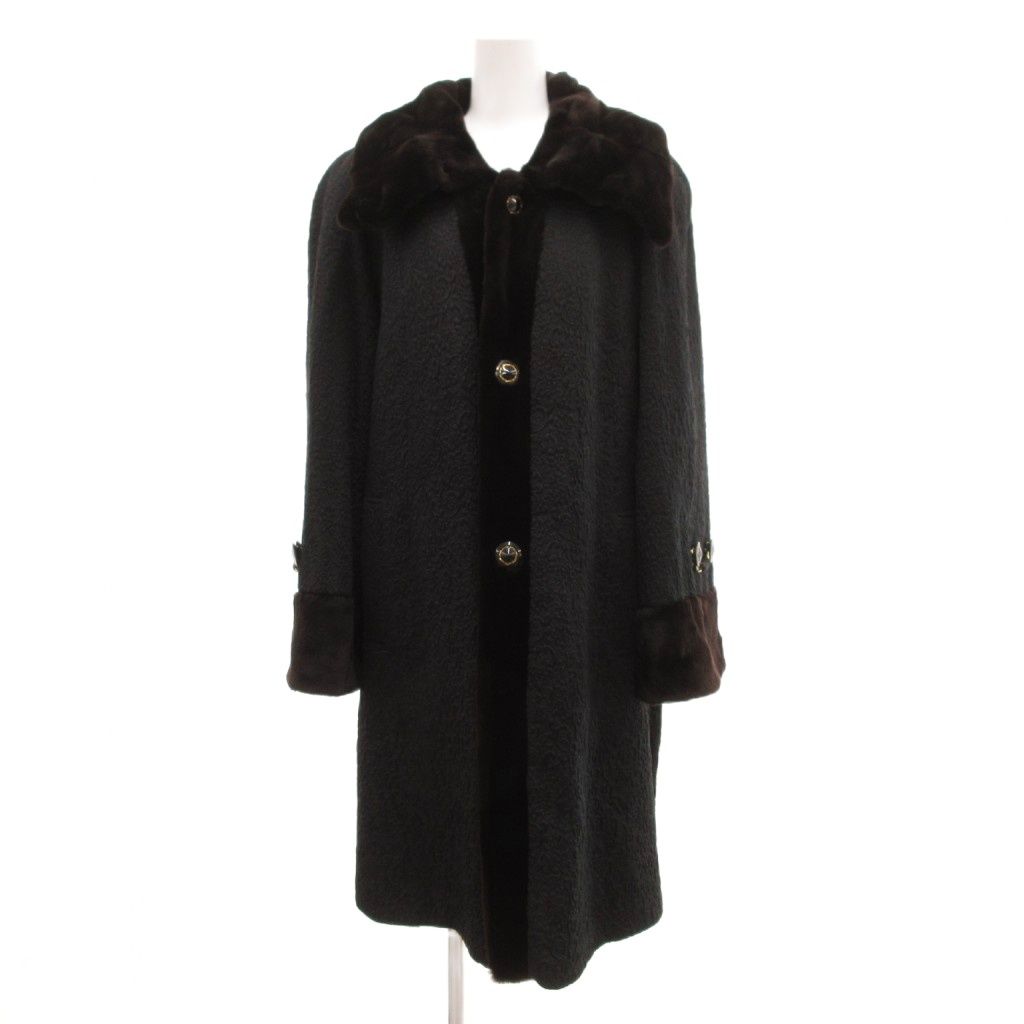 ノーブランド リバーシブル ファーコート シェアードミンク ロング