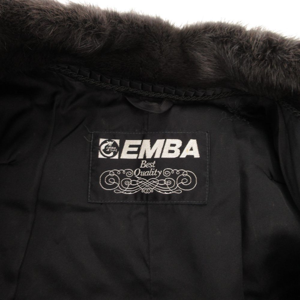 ✨️ エンバ　EMBA ミンク　毛皮 コート　11号　グレー　内ポケット付　高級 エンバ EMBA ファーコート ミンク ハーフ 毛皮 ストライプ 11 グレー
