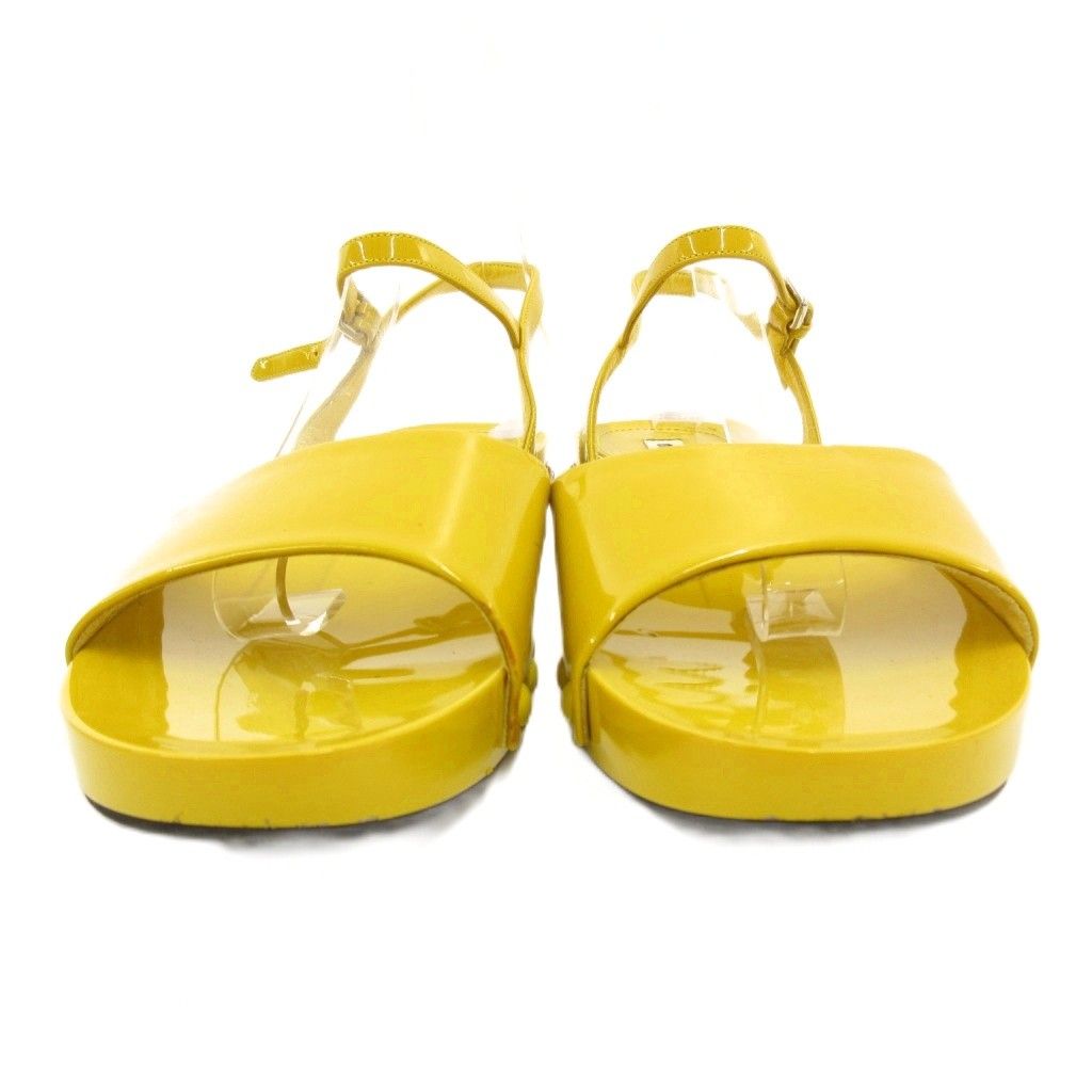 ミュウミュウ miumiu ストラップサンダル エナメルレザー ビジュー 36