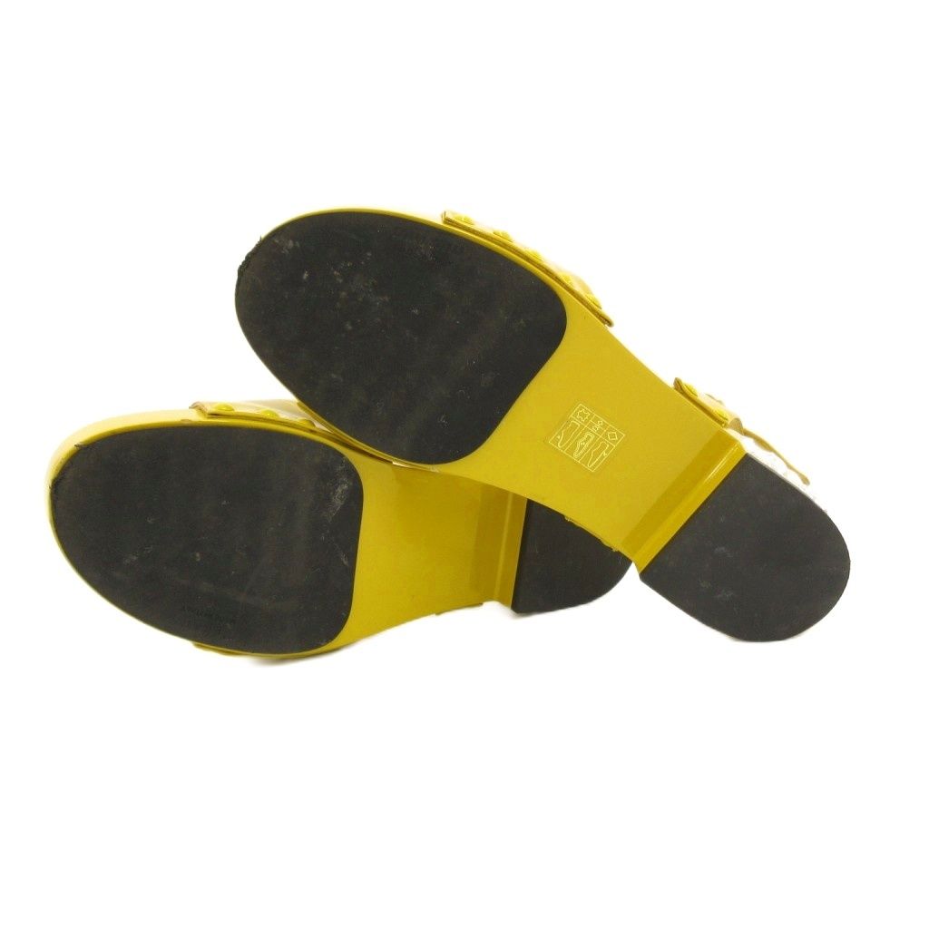 MIU MIU ストラップサンダル エナメル 茶 レッド オレンジ 36 伊製 MIU MIU ストラップサンダル エナメル 茶 レッド オレンジ 36 伊製 MIU