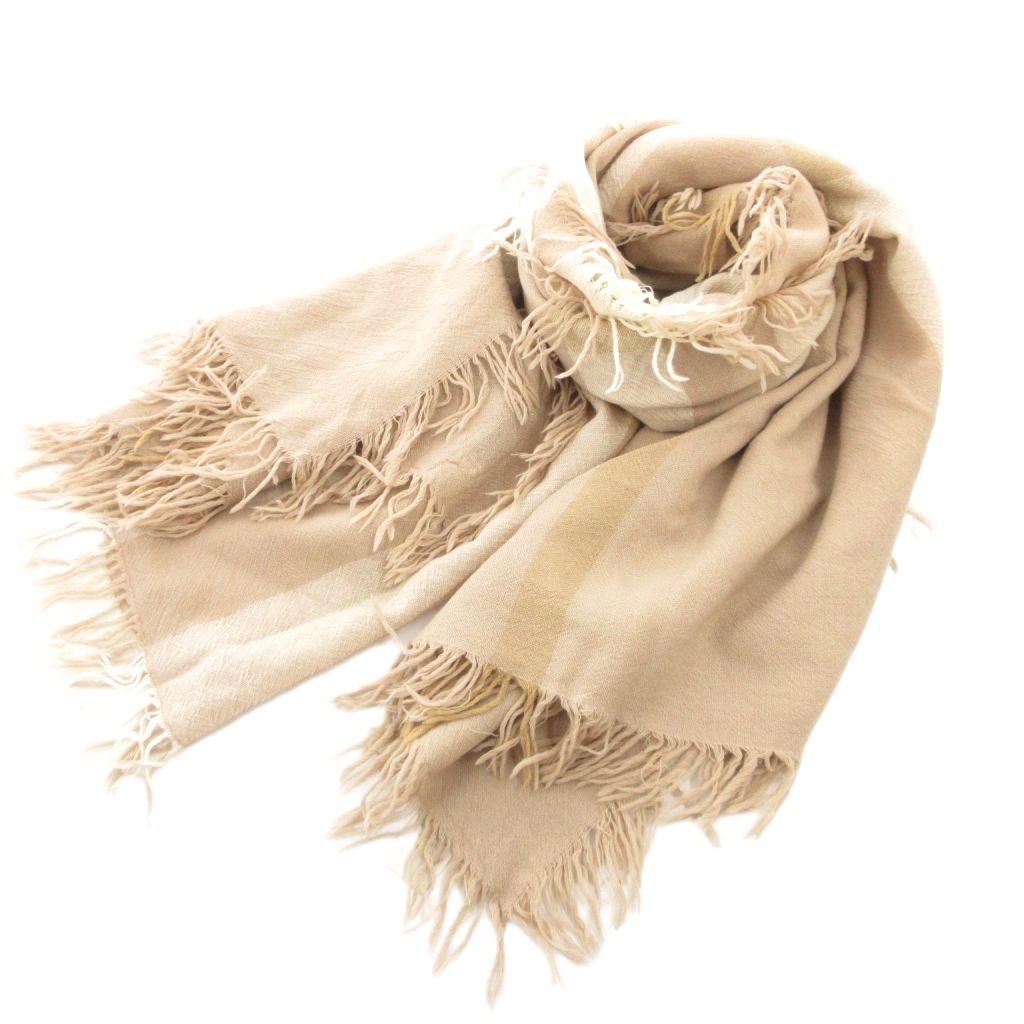 バーバリー BURBERRY ストール マフラー ウール チェック柄 フリンジ