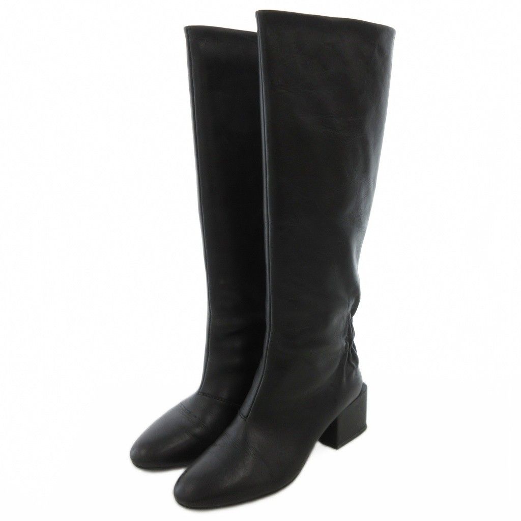 ディーゼル DIESEL ロングブーツ レザー 本革 24.5 黒 ブラック