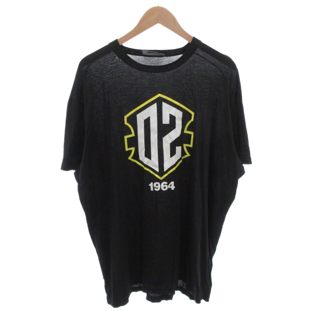 ディースクエアード Tシャツ XXXL 黒 ブラック ロゴプリント ラウンドネック 半袖 S 21600 |FF GY 18