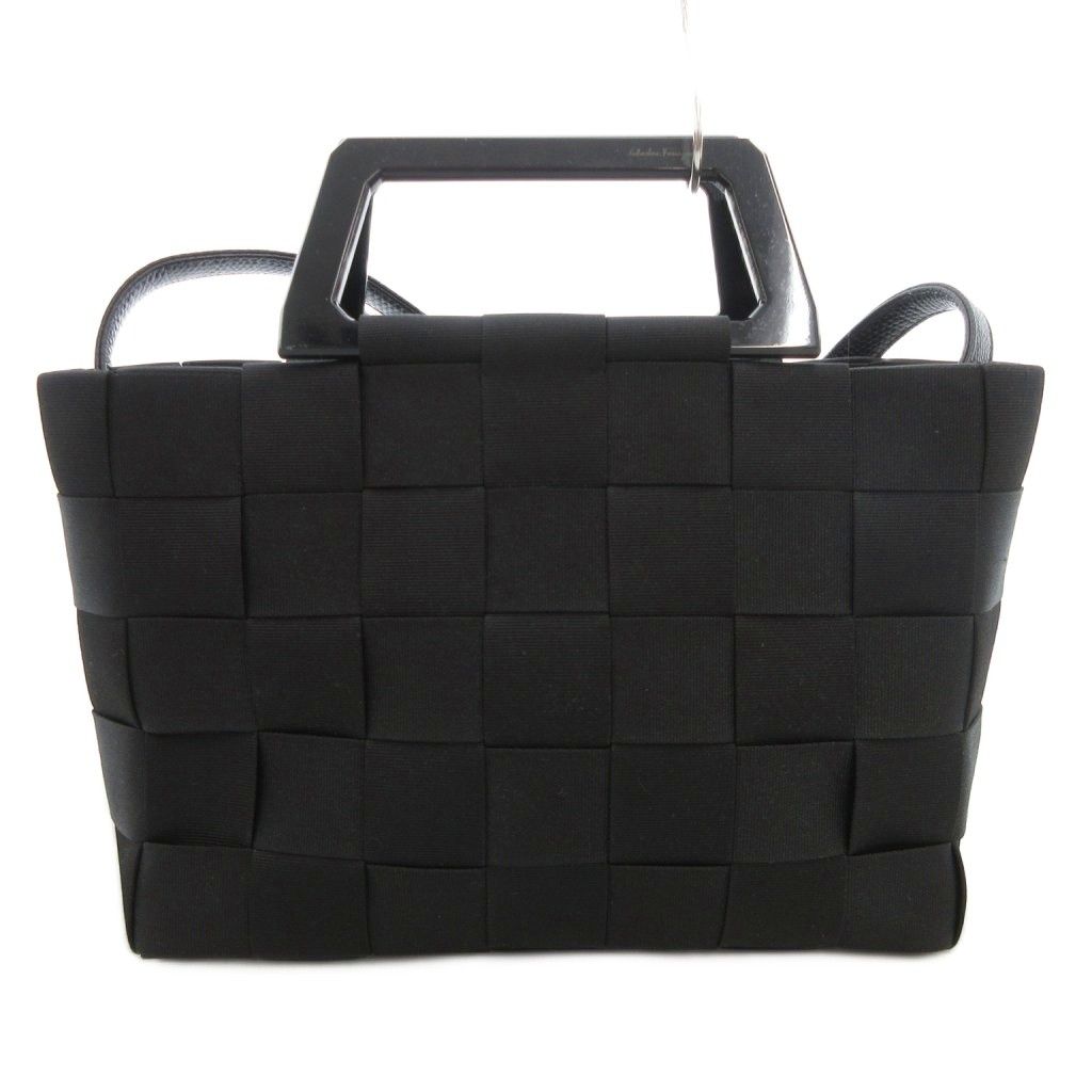サルヴァトーレフェラガモ 黒のレザー ハンドバッグ 中古・古着通販】Salvatore Ferragamo (サルヴァトーレ フェラガモ