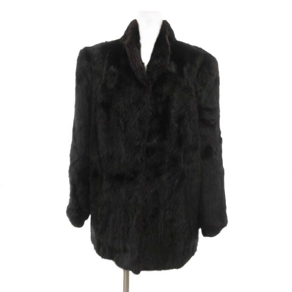 サガミンク✨ミンクファー 毛皮 コート 13号 ダークブラウン 銀サガ 別注 サガミンク SAGA MINK 銀サガ ミンクファーコート 毛皮 ミドル丈