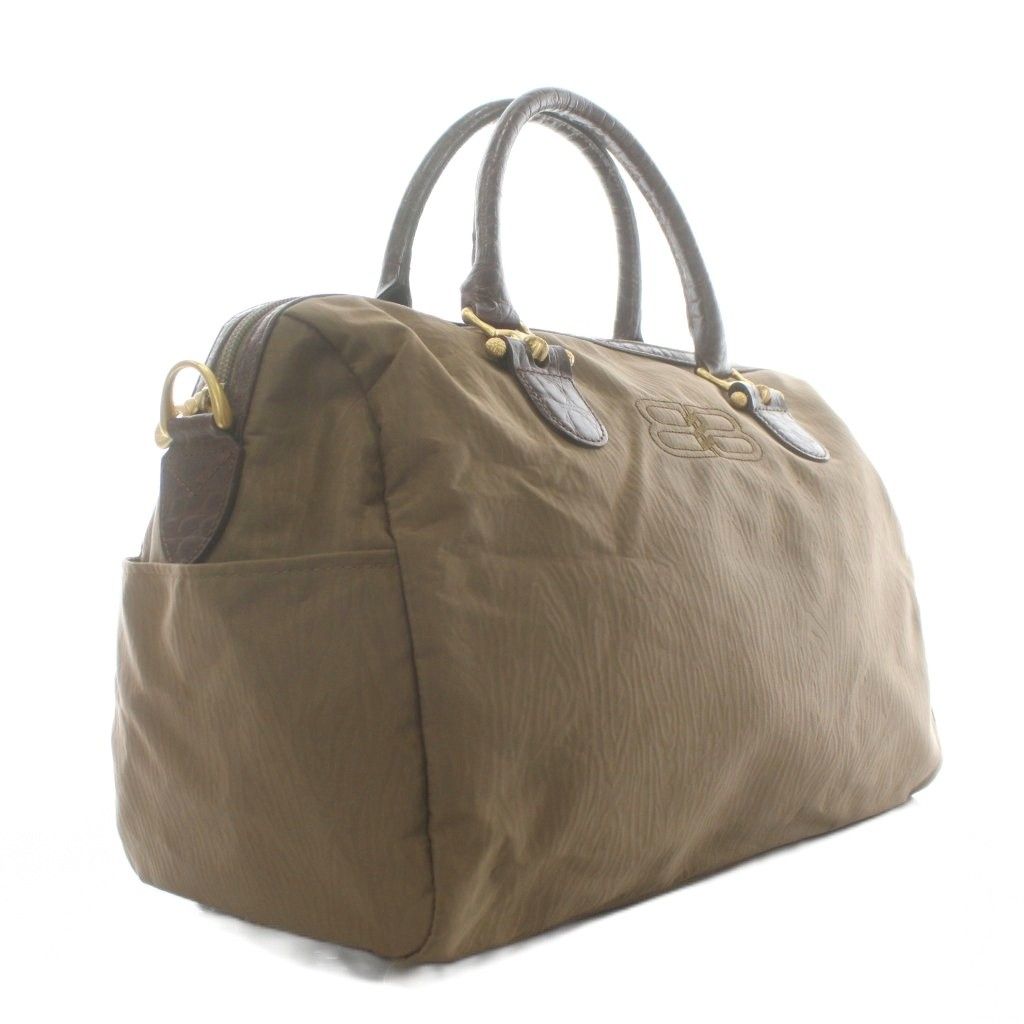 バレンシアガ ボストンバッグ BBロゴ シルバーチャーム ユニセックス ブラウン BALENCIAGA バレンシアガ 702699 BBモノグラム ハンドバッグ PVC