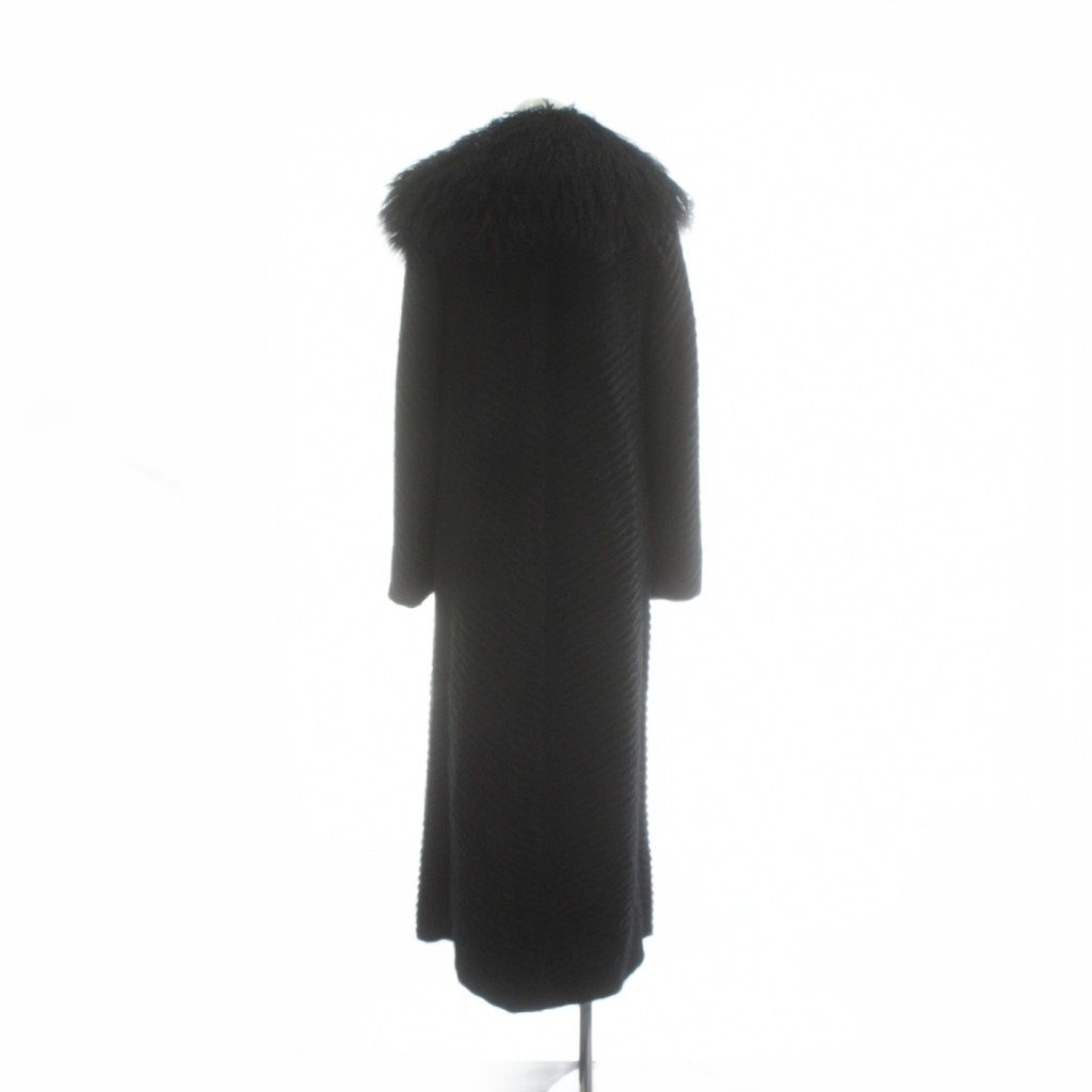 ダナキャランニューヨーク DKNY ロングコート ウール S 黒 ブラック