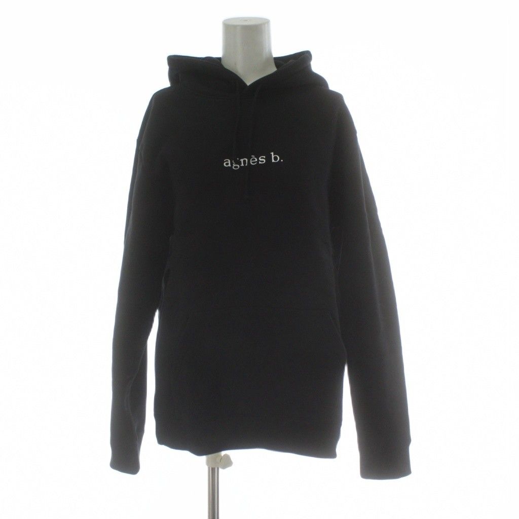 アニエスベー agnes b. アダムエロペ 20 SS ロゴスウェットフーディーパーカー プルオーバー 長袖 S 黒 ブラック E |PP GY 11