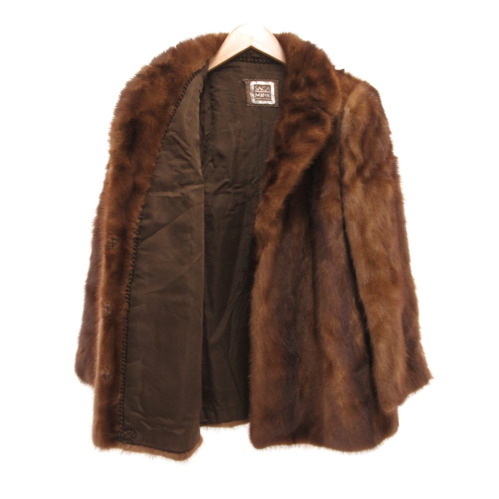 【SAGA MINK】 ミンクファーミドルコート ダークブラウン 11号 SAGA MINK 本毛皮 ミンクコート ブラウン 品質保証 11号 - メルカリ
