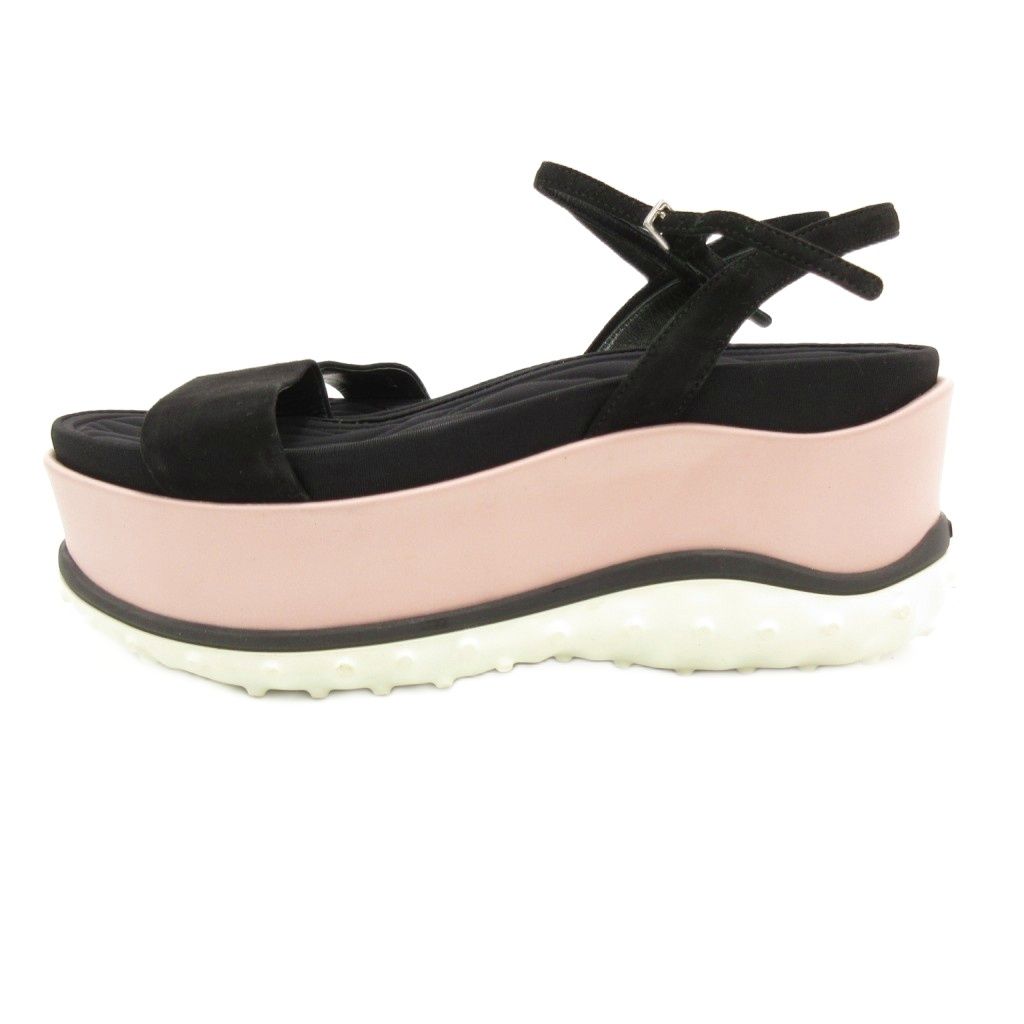 ミュウミュウ miumiu スポーツサンダル ストラップ 厚底 37 ピンク 黒