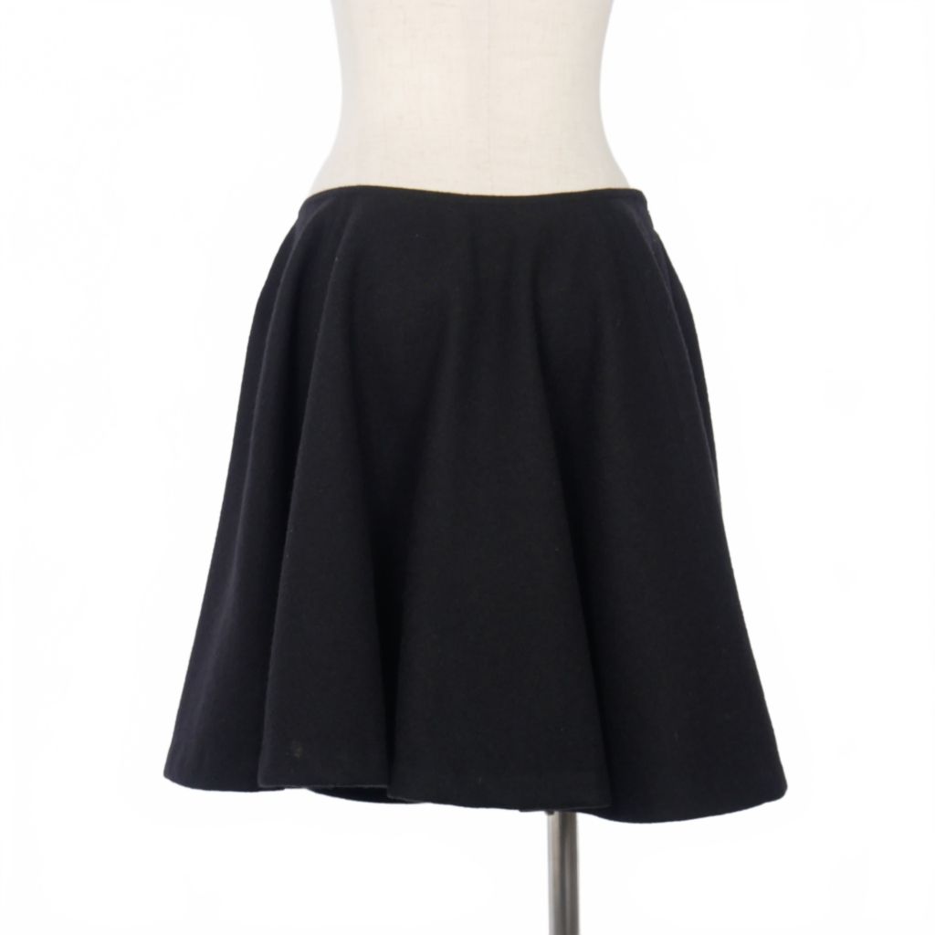 ヨーコチャン YOKO CHAN ウール アンゴラ フレアスカート 40 黒