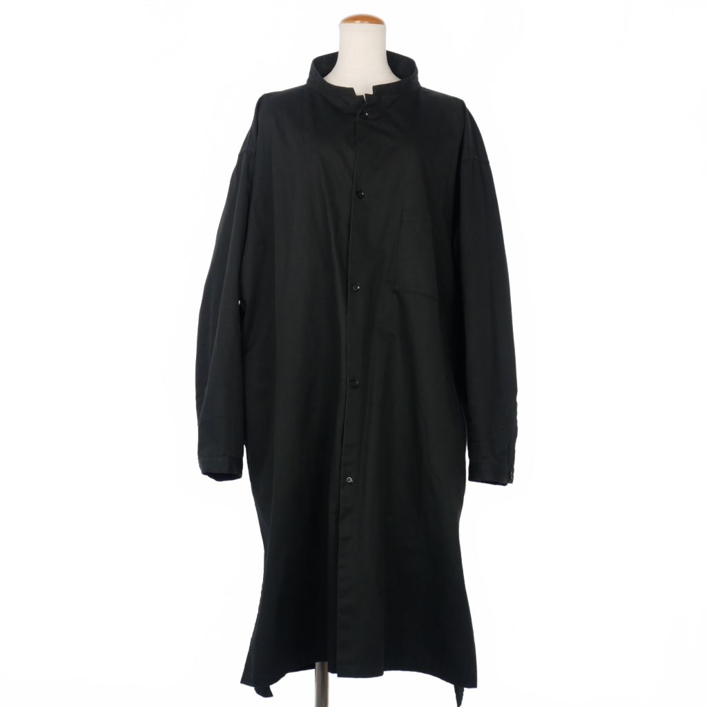 極美品 Y's シャツワンピース 2024SS ブラック 長袖 ヨウジヤマモト Y's ヨウジヤマモト ロングシャツワンピース マキシ丈 ブラック1 楽天