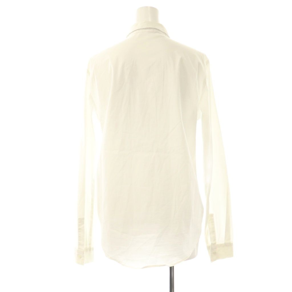 【新品】FABIANA FILLIPPI 長袖襟付きシャツ ホワイト　美品 ファビアナフィリッピ FABIANA FILIPPI 装飾コットン長袖シャツ S