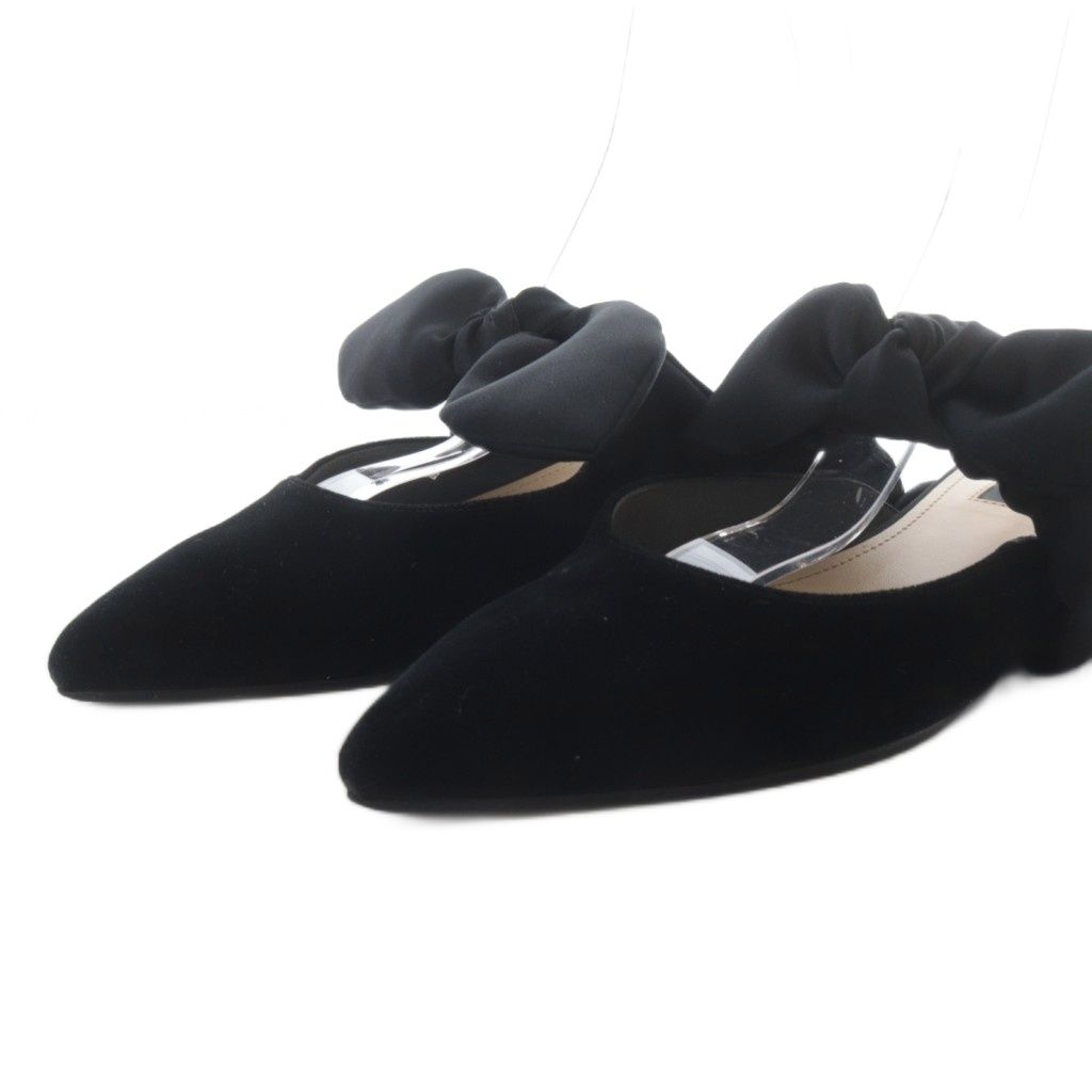 オーガスタ OHGA ミュール パンプス フラット リボンモチーフ サテン