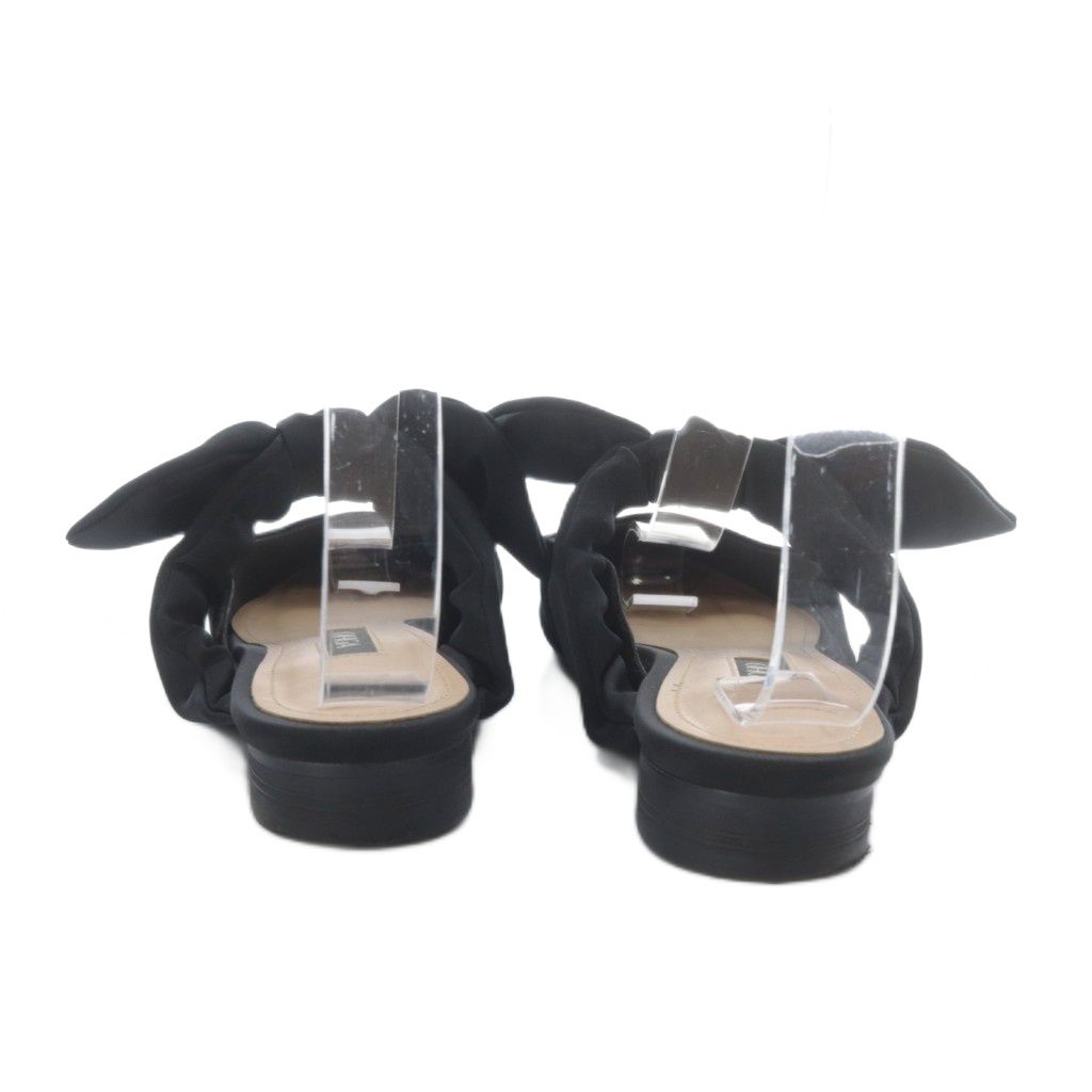 オーガスタ OHGA ミュール パンプス フラット リボンモチーフ サテン