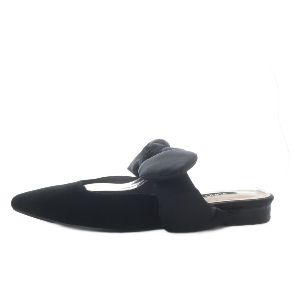 オーガスタ OHGA ミュール パンプス フラット リボンモチーフ サテン