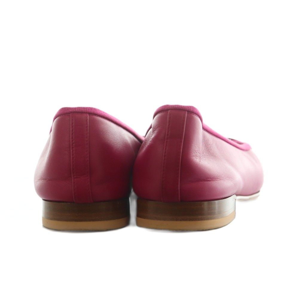 シャネル CHANEL バレエシューズ ココマーク ラムスキン リボン 37.5