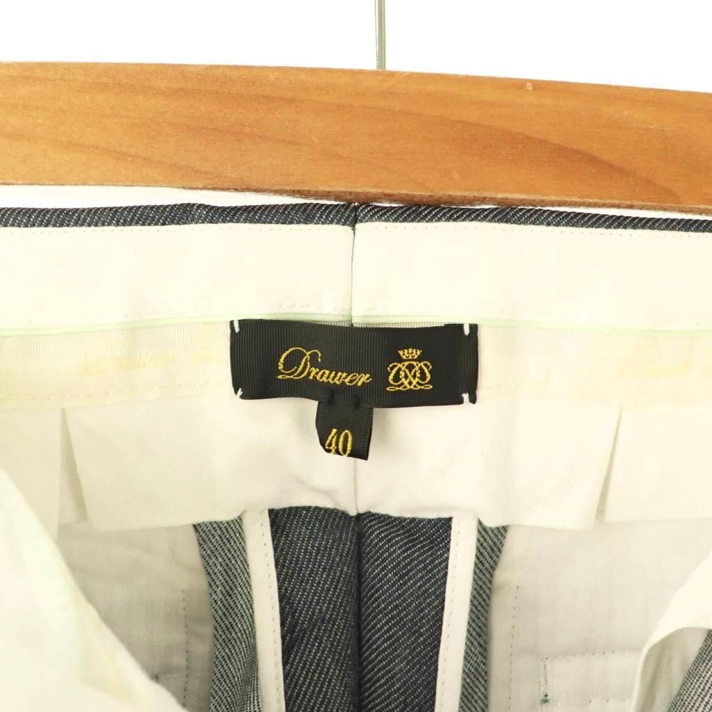 ドゥロワー Drawer ウールモヘアRESORT2スラックス 40 ネイビー /DO