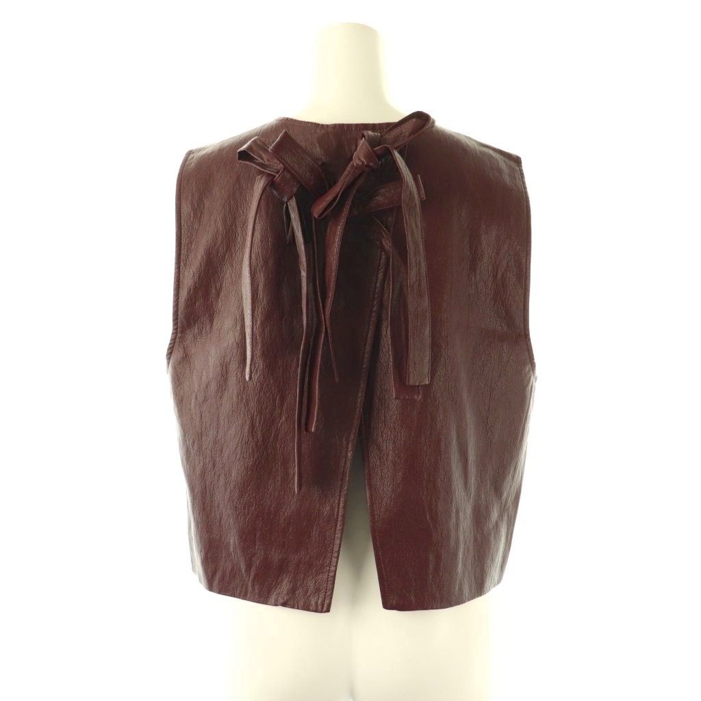 マチャット エコレザーリボンベスト（ブラッ ク） エコレザーリボン