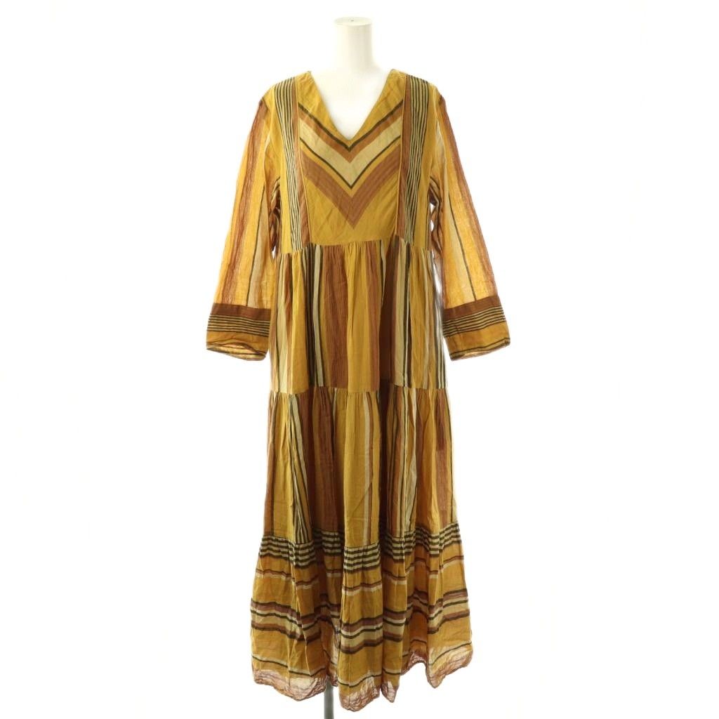 ヌキテパ NE QUITTEZ PAS! マルチストライプティアードワンピース