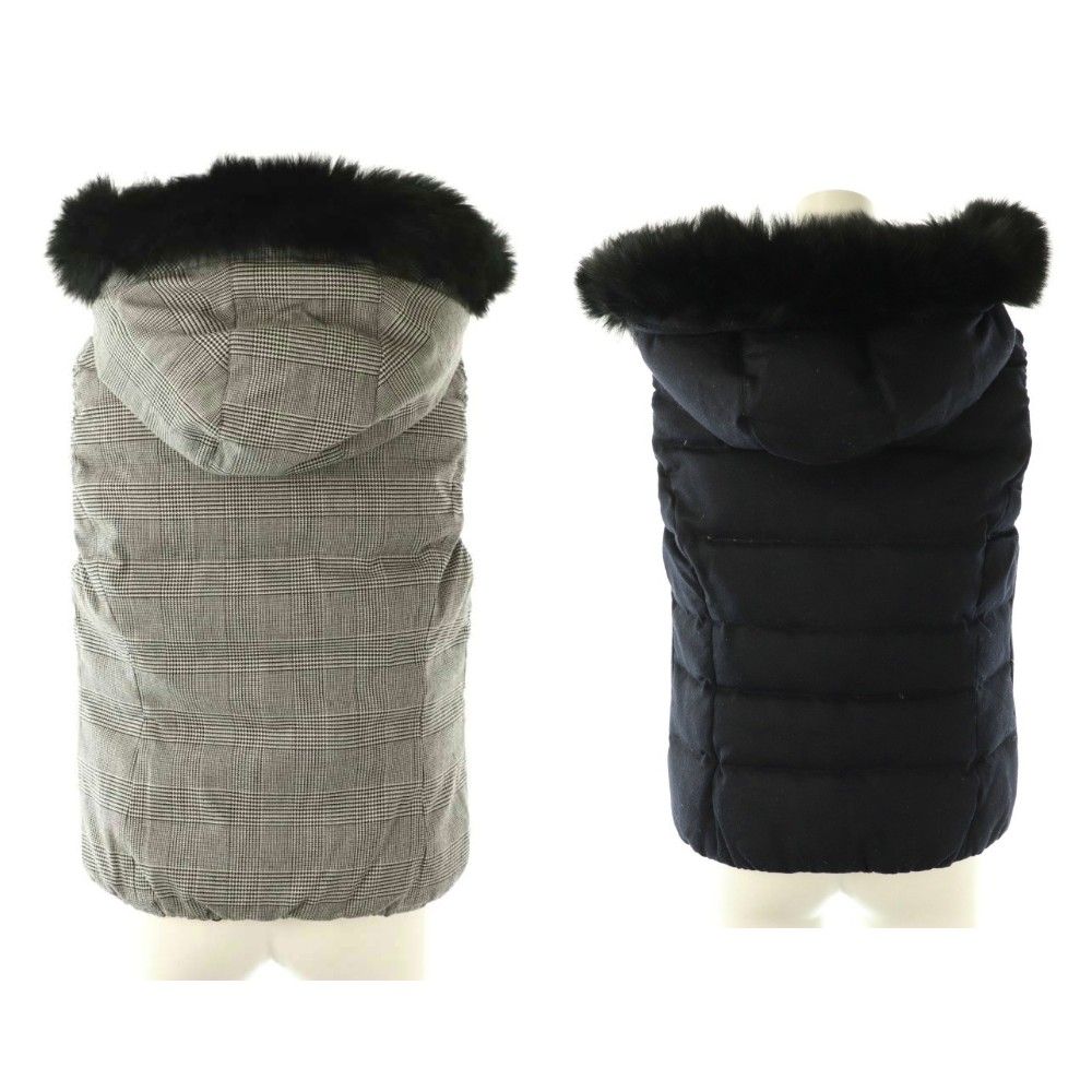 ANAYI　リバーシブルダウンベスト　リアルファー付き 中古・古着通販】ANAYI (アナイ) リバーシブルダウンベスト グレー