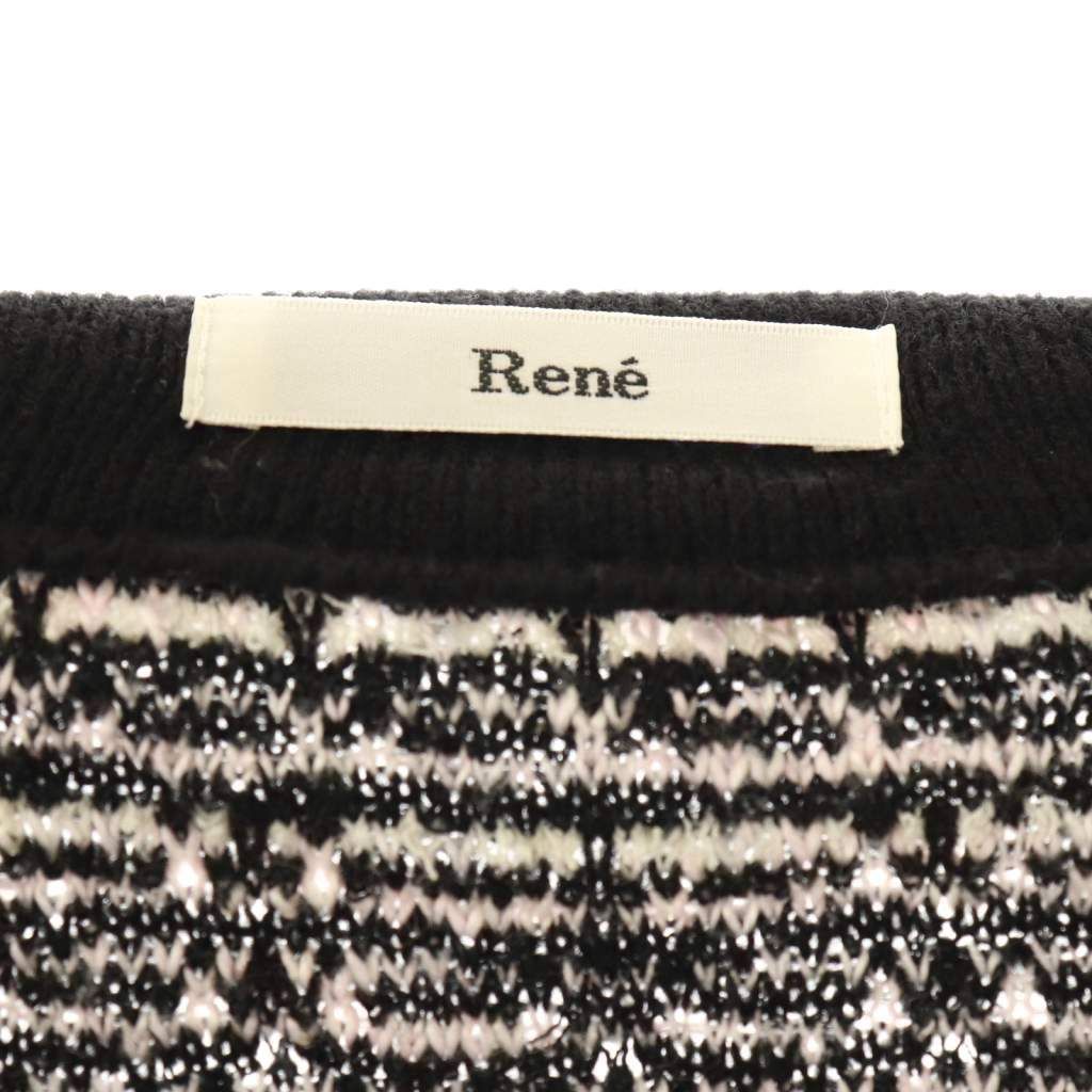 美品★Rene/ルネ ニットツイードジャケット 36 新品✨ Rene ルネ ツイードジャケット 36 日本製 ノーカラー